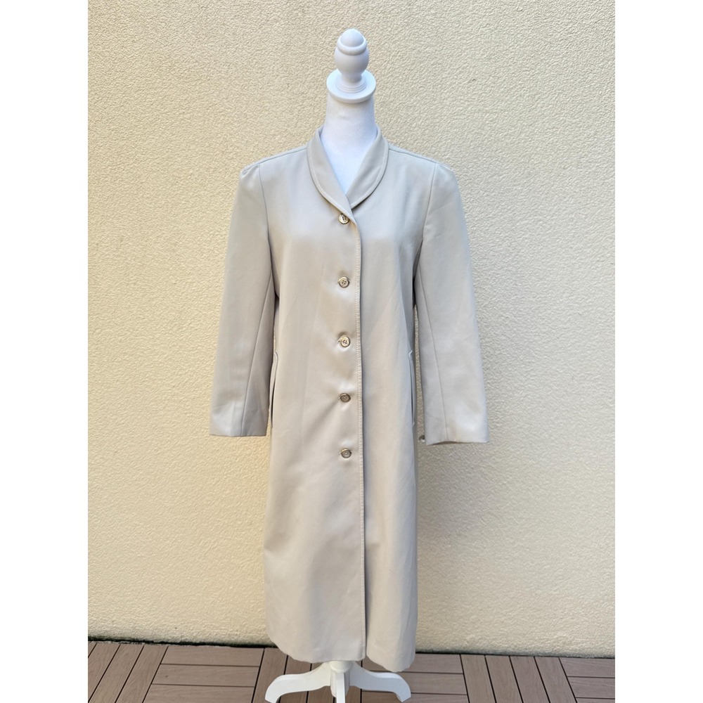 1970 Forecaster Boston Light Gray Mandarin trench Coat mother of pearl button